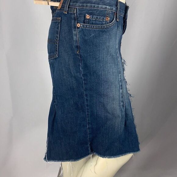 Vintage Y2K Lucky Brand Rosey Raw Hem Asymmetrical Denim Skirt Size 10 - Picture 3 of 12